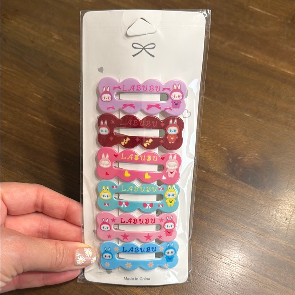 Colorful LABUBU Hair Clips Set